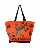 Damestas strandtas zomerse reptielen gekko oranje 58 cm