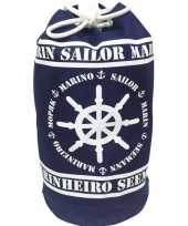 Duffel bag strandtas zak maritiem blauw wit marinheiro 54 cm
